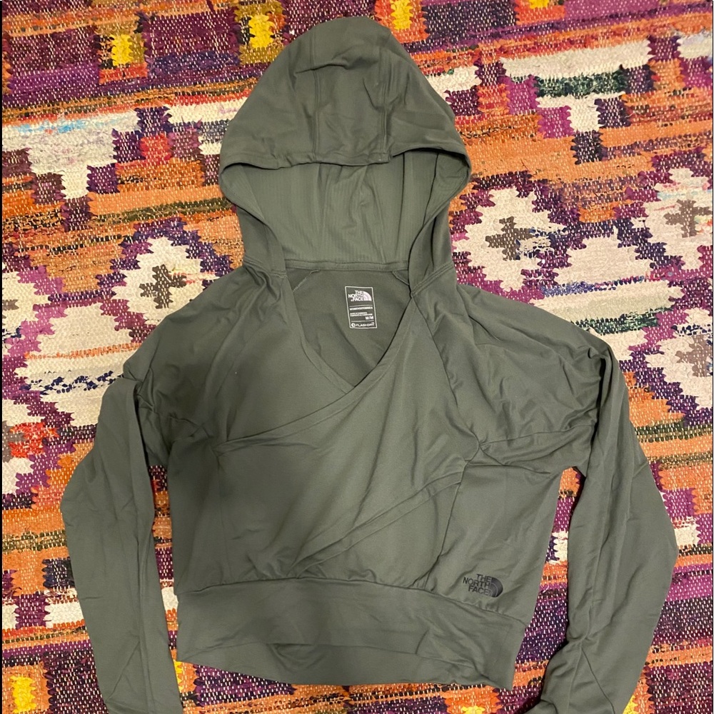 Olive Green Cropped The North Face Top